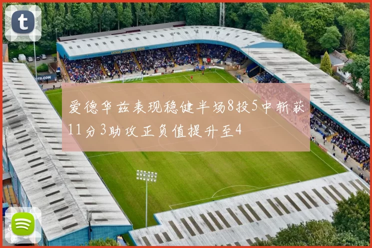 爱德华兹表现稳健半场8投5中斩获11分3助攻正负值提升至4